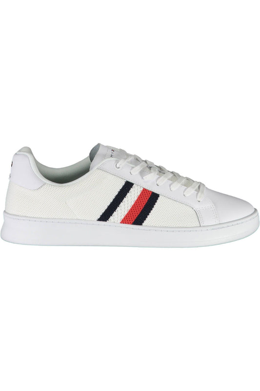 White Polyester Men Sneaker