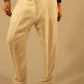 White Viscose Women Trouser