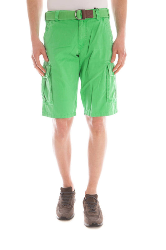 Green Cotton Men Bermuda Pant