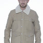 Beige Cotton Men Jacket