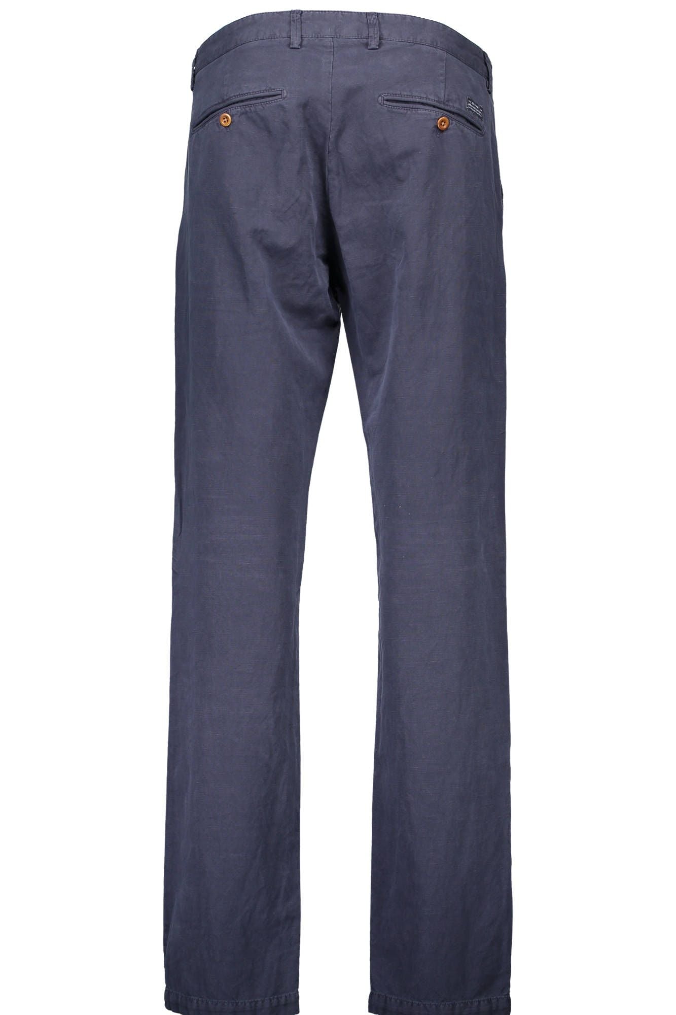 Blue Cotton Men Trouser