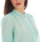 Light Blue Cotton Women Shirt