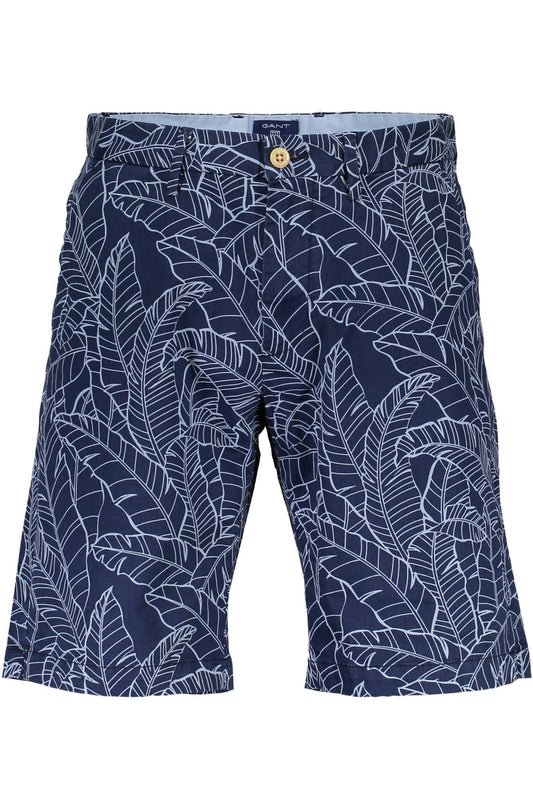 Blue Cotton Men Bermuda