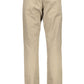 Beige Cotton Men Pant