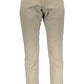 Beige Cotton Men Trouser