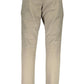 Beige Cotton Men Trouser