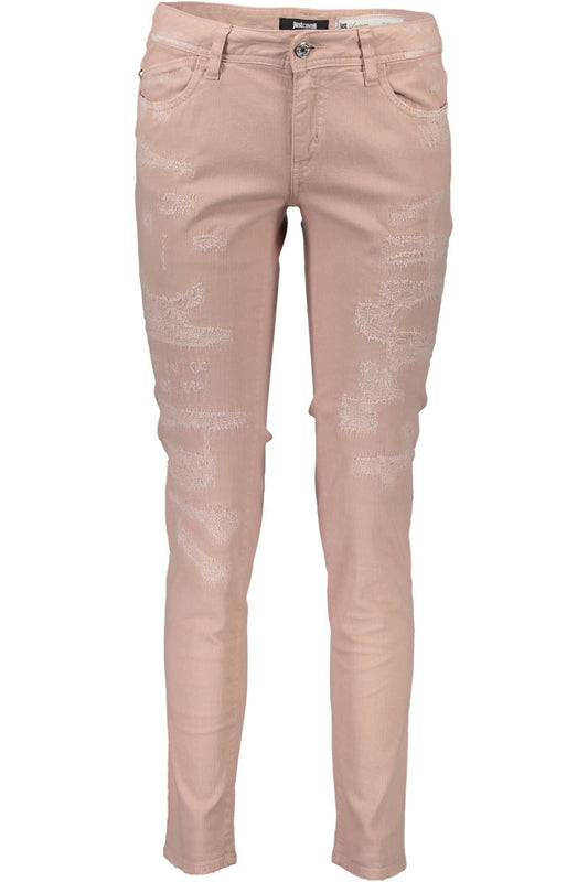 Pink Cotton Women Jeans