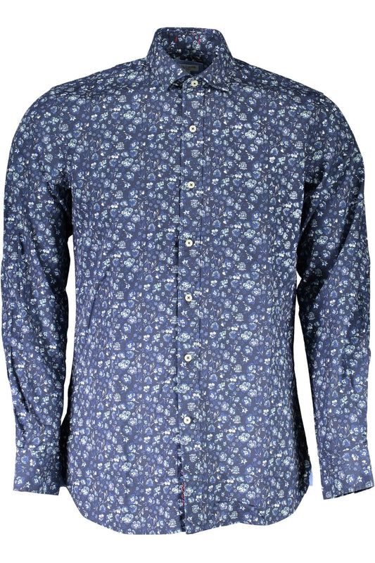 Blue Cotton Men Shirt