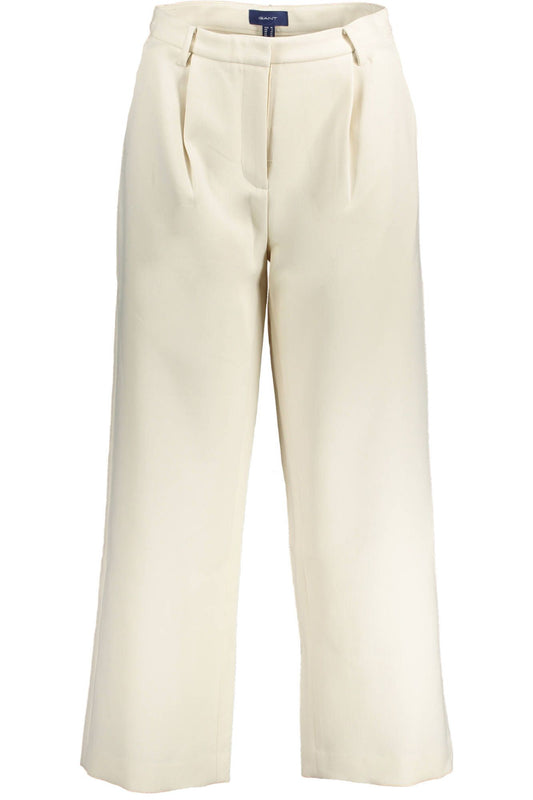 Beige Polyester Women Pant