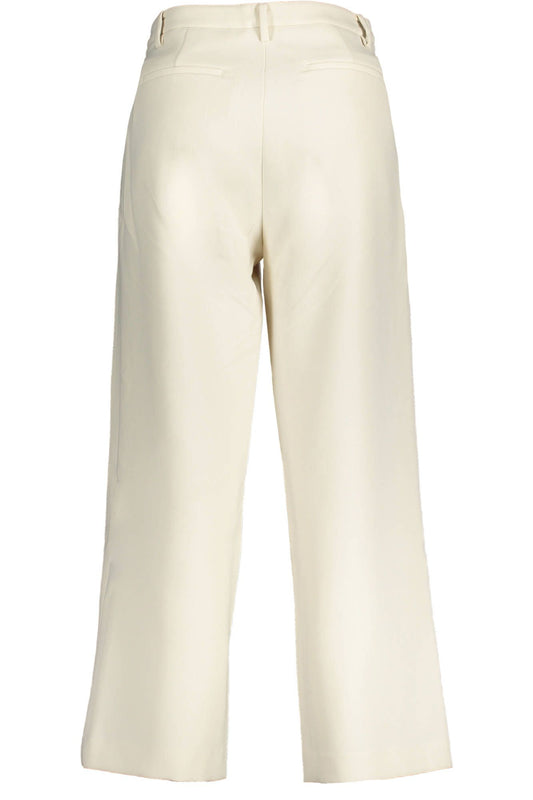 Beige Polyester Women Pant
