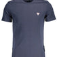 Blue Cotton Men T-Shirt
