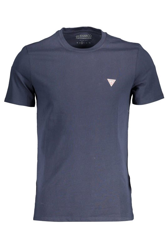 Blue Cotton Men T-Shirt