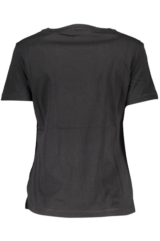 Black Cotton Women T-Shirt