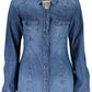 Chic Blue Denim Long Sleeve Shirt