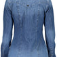 Chic Blue Denim Long Sleeve Shirt