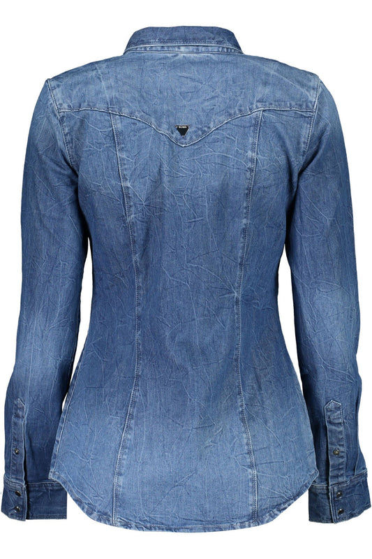 Chic Blue Denim Long Sleeve Shirt