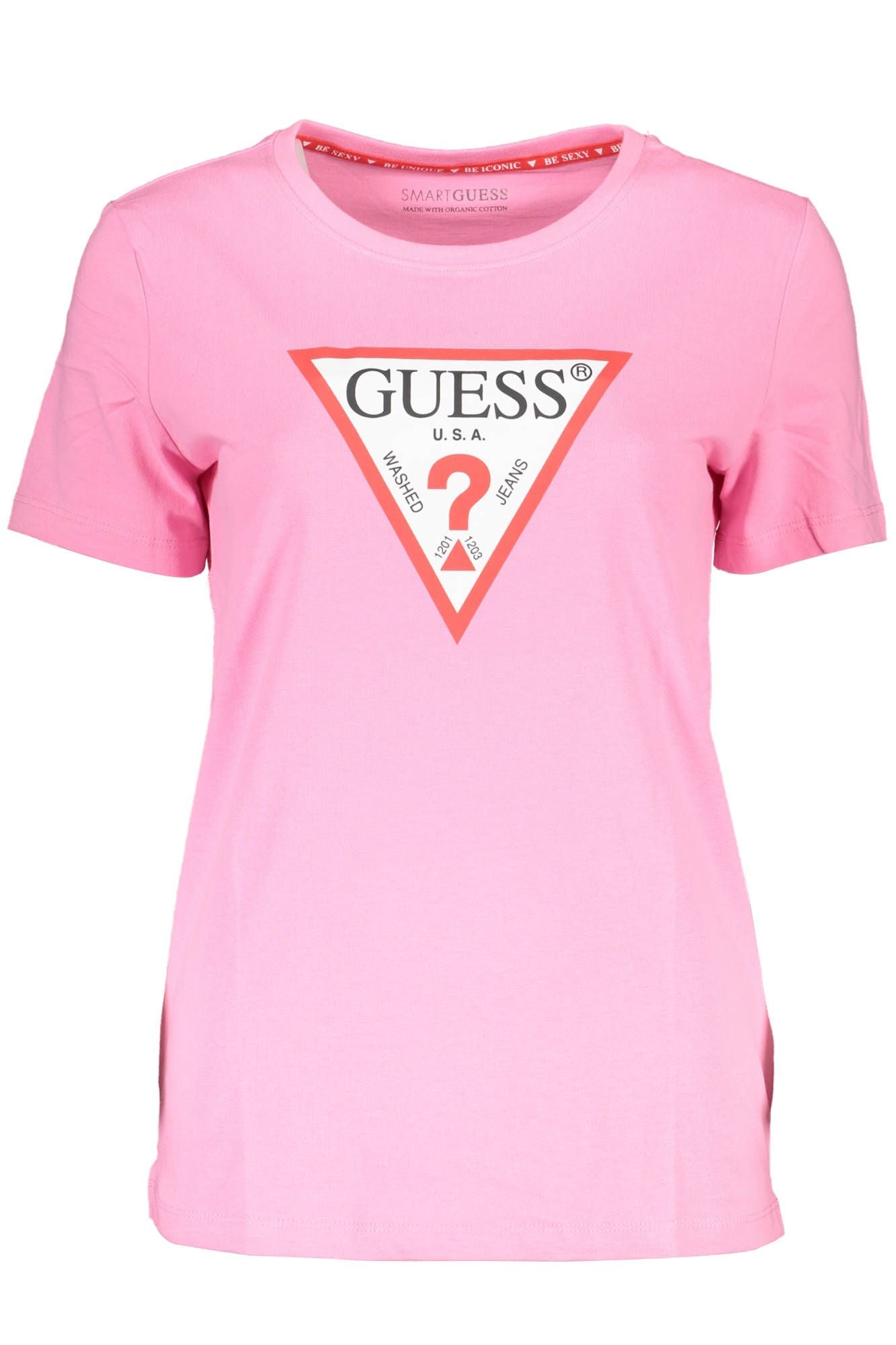 Chic Pink Logo Tee with Short Sleeves