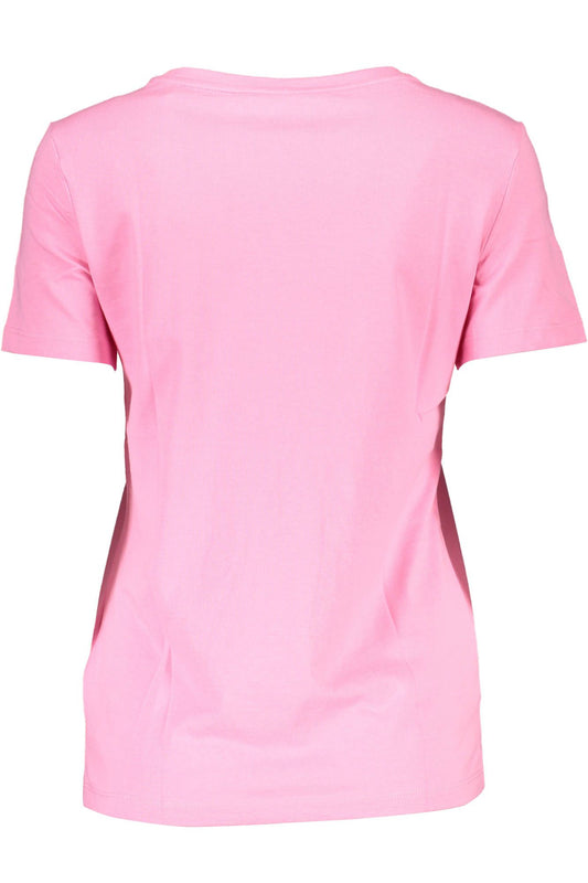 Pink Cotton Women T-Shirt