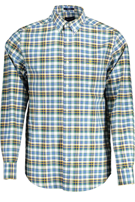 Blue Cotton Men Shirt