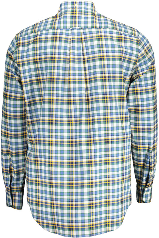 Blue Cotton Men Shirt