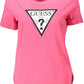 Chic Pink Logo Tee with Classic Crew Neck