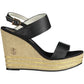Black Polyester Women Sandal