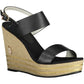 Black Polyester Women Sandal