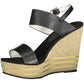 Black Polyester Women Sandal