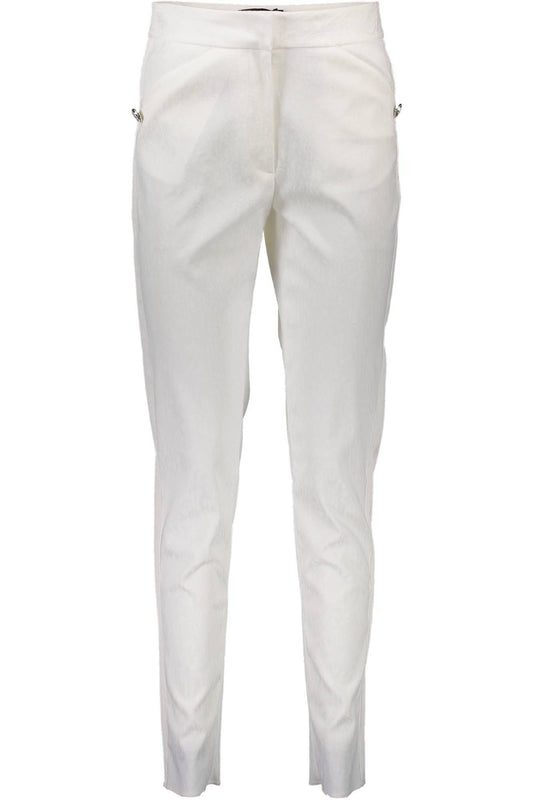 White Polyester Women Pant