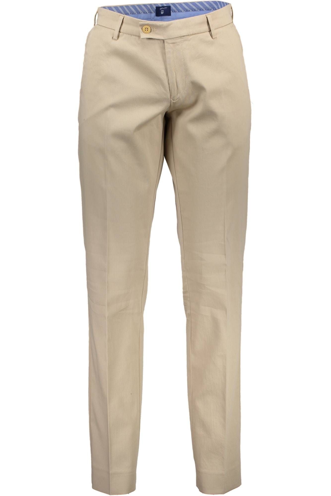 Beige Cotton Men Pant