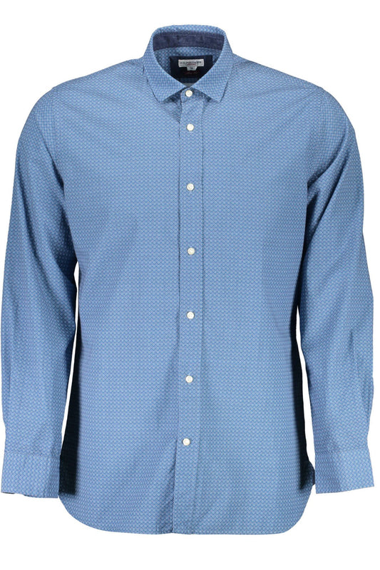 Blue Cotton Men Shirt