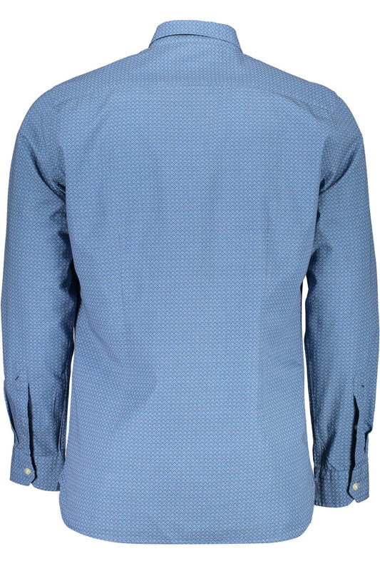 Blue Cotton Men Shirt