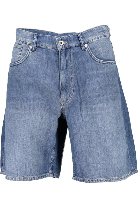 Blue Cotton Men Bermuda