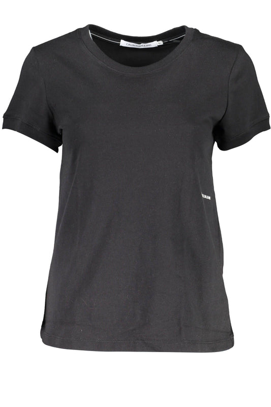 Black Cotton Women T-Shirt