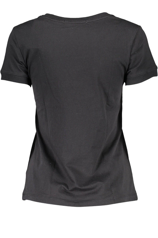 Black Cotton Women T-Shirt
