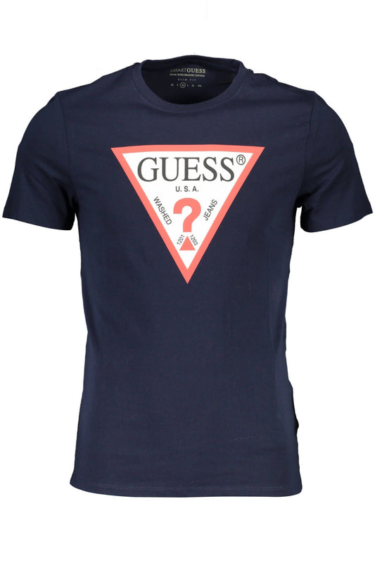 Blue Cotton Men T-Shirt