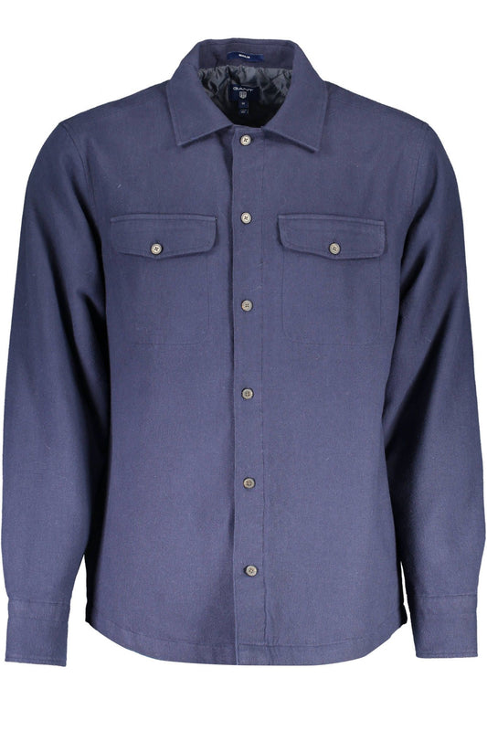 Blue Cotton Men Shirt