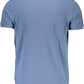 Blue Cotton Men Polo Shirt