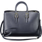 Blue Polyurethane Women Handbag