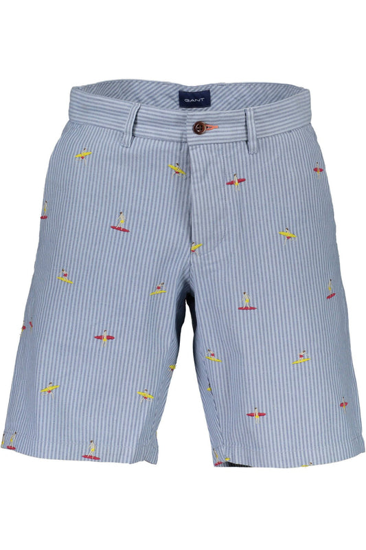Light Blue Cotton Men's Bermuda Pants