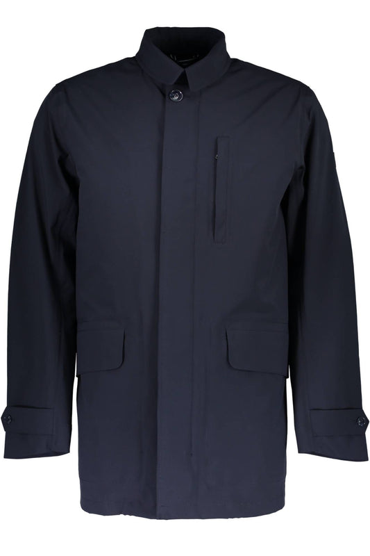 Blue Polyester Men Jacket