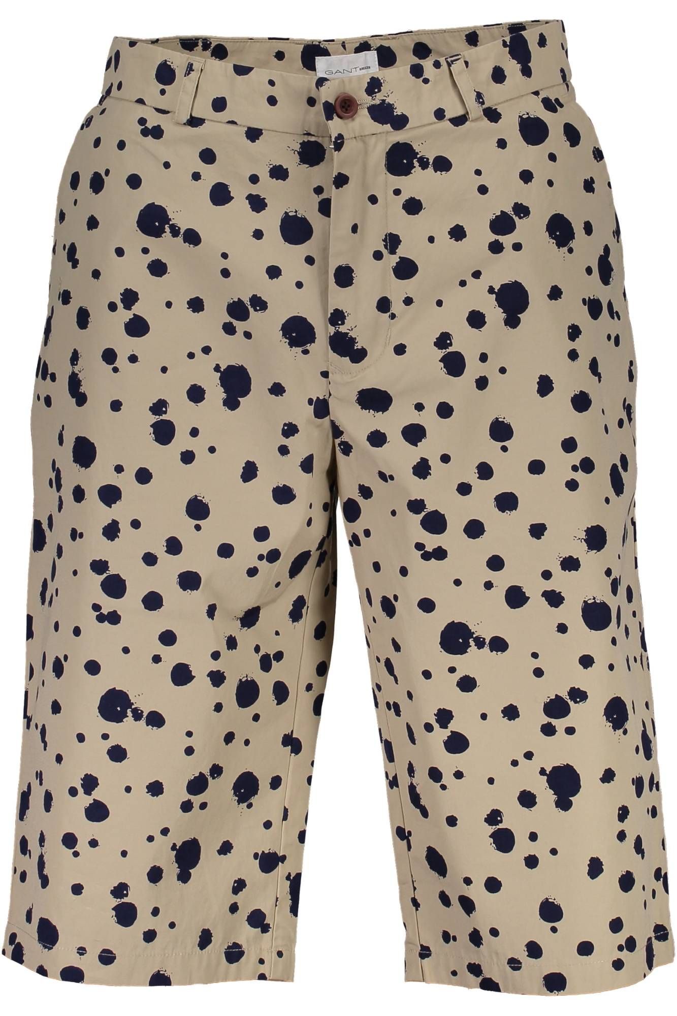 Beige Cotton Men Bermuda Pant