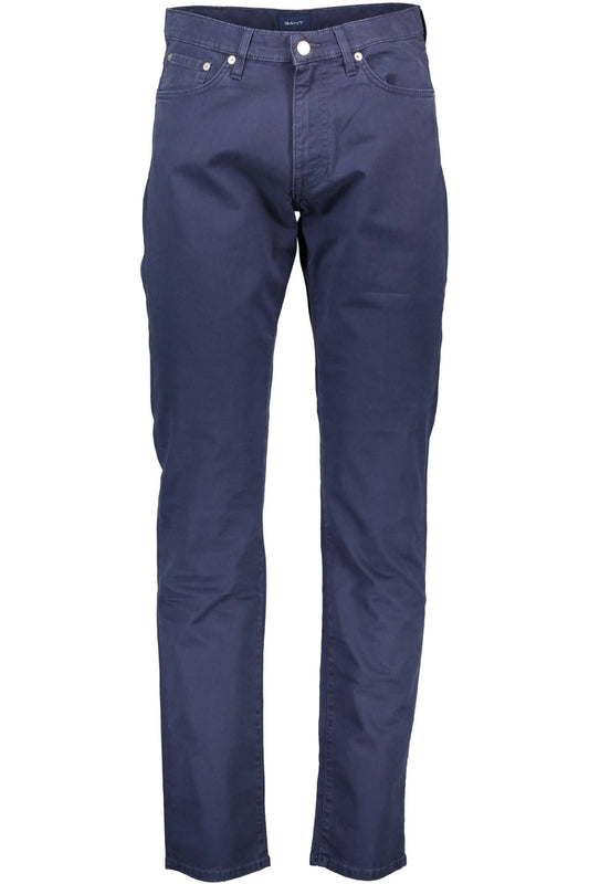 Blue Cotton Men Pant
