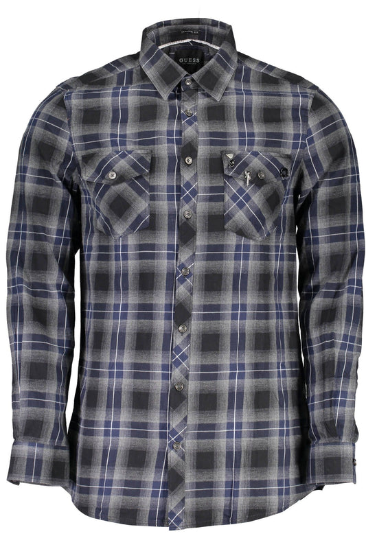 Blue Cotton Men Shirt