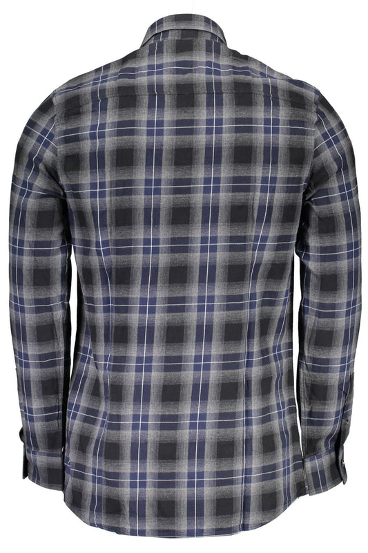Blue Cotton Men Shirt