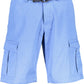 Light Blue Cotton Men Bermuda Pant