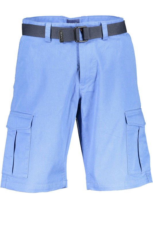 Light Blue Cotton Men Bermuda Pant