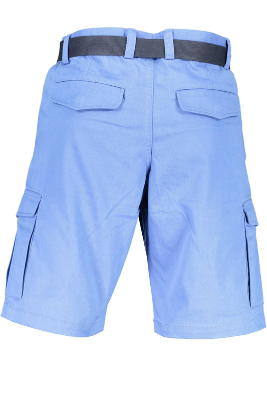 Light Blue Cotton Men Bermuda Pant