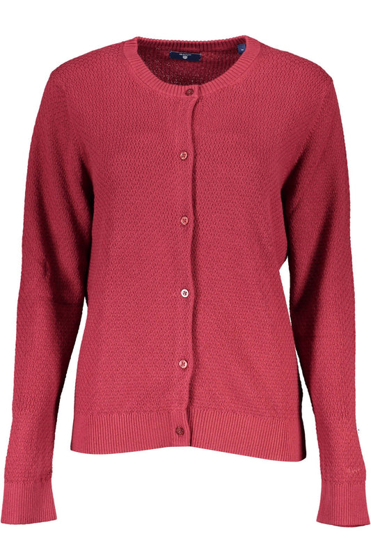 Red Cotton Women Cardigan