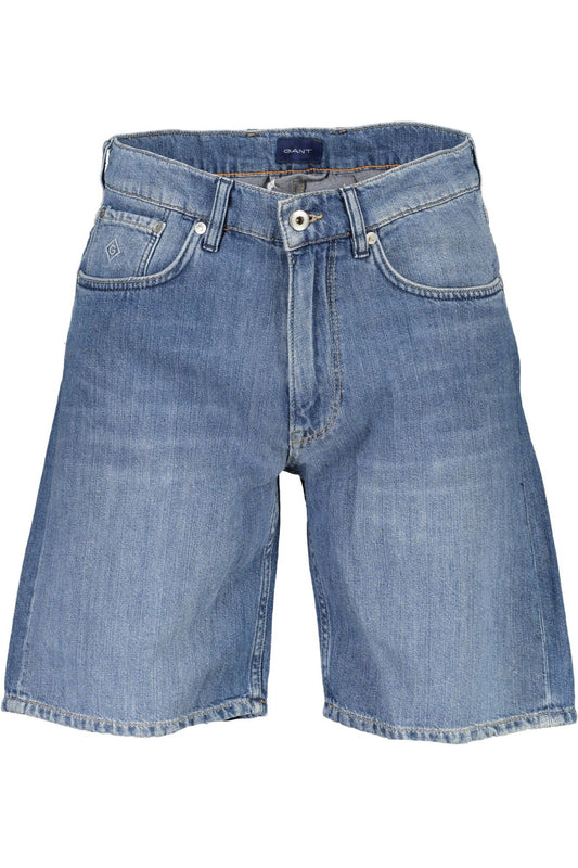 Blue Cotton Men Bermuda Jean